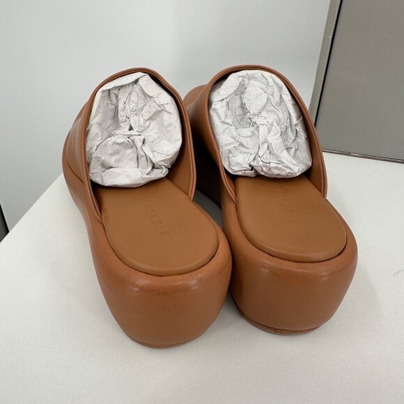 Everlane The Puffa Flatform in Brown Leather sz 7.5 Women's Chunky Platform Clog - Picture 6 of 12